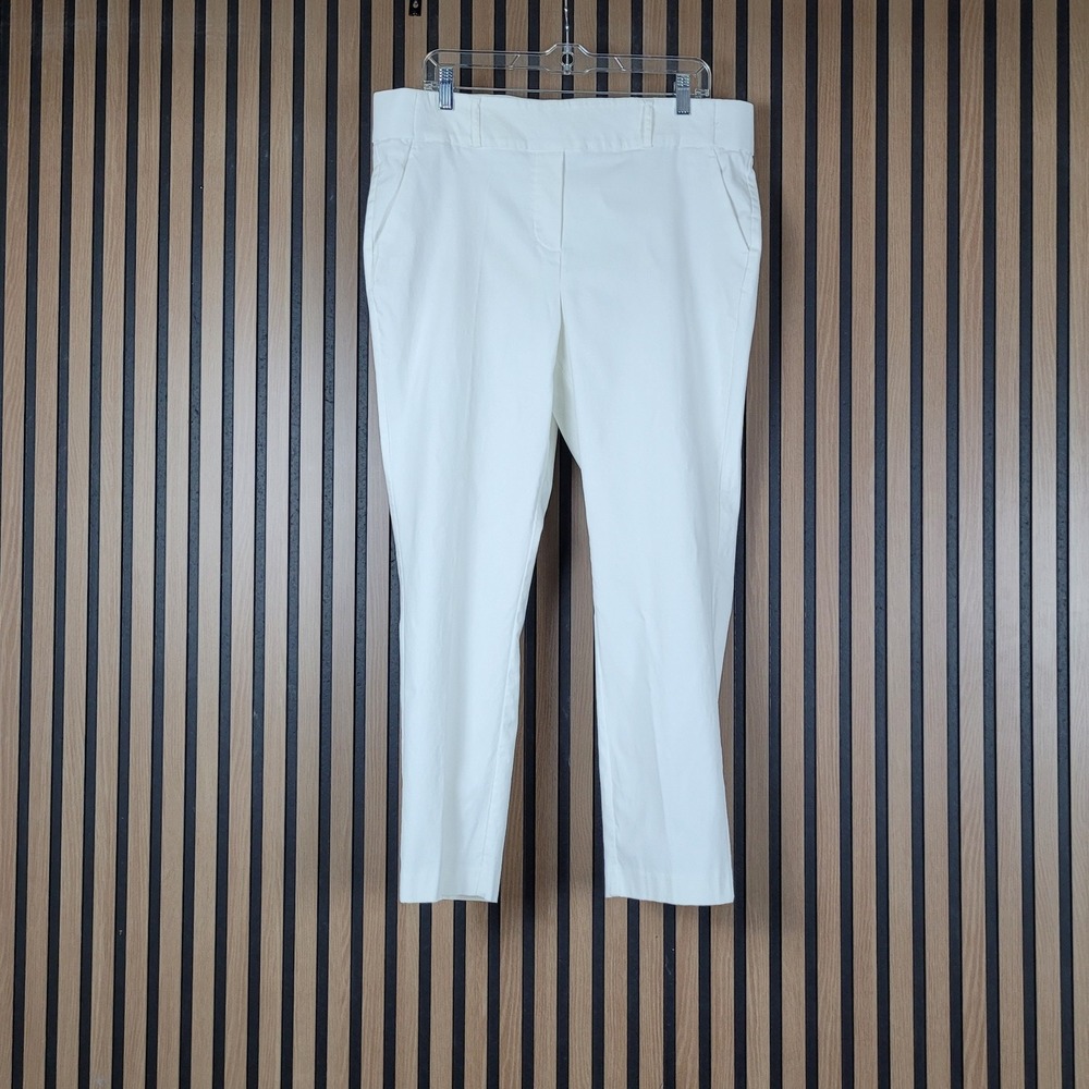 Simply Vera Vera Wang Dress Pants Tapered Leg White Professional Ankle XL